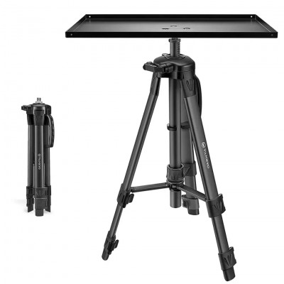 Vankyo PT20 Portable Aluminum Tripod Projector & Laptop Stand Adjustable Height with 39x29cm Removable Tray