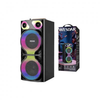 Wesdar K-1092S 20W Bluetooth 6.0 Portable Karaoke Speaker with RGB Lights, Microphone, TWS, FM Radio, USB & TF Card