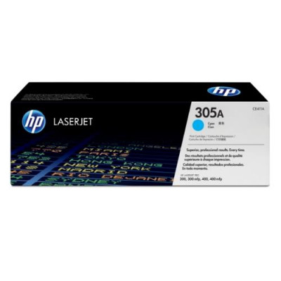 HP 305A Cyan Original LaserJet Toner Cartridge CE411A for Professional Printing, 2600 Pages Yield, Cyan Colour, Standard