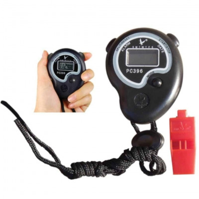 Allpress TA396 Digital Sports Stopwatch 1/100 Second with Alarm Calendar Split Time and Lanyard