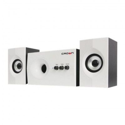Crown Micro CMS-350 2.1 Desktop Speaker System 35W RMS with Subwoofer 3.5mm Audio Volume Bass & Treble Controls