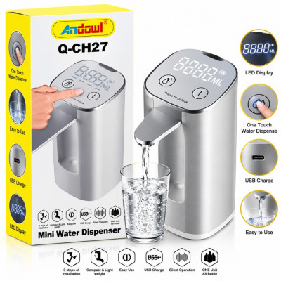 Andowl Q-CH27 Mini Water Dispenser 1500mAh USB Rechargeable Automatic Electric Water Bottle Pump with Touch Control