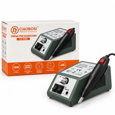 CIAOBOSI TX-9105 Professional Electric Nail Drill Machine 12W 3000RPM Variable Speed Manicure Pedicure Nail Filing Tool