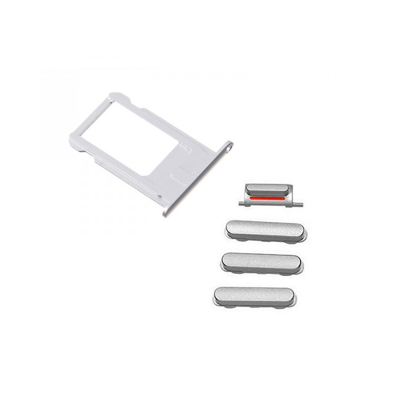 iPhone 6S Silver Case Button Set + SIM Card Tray