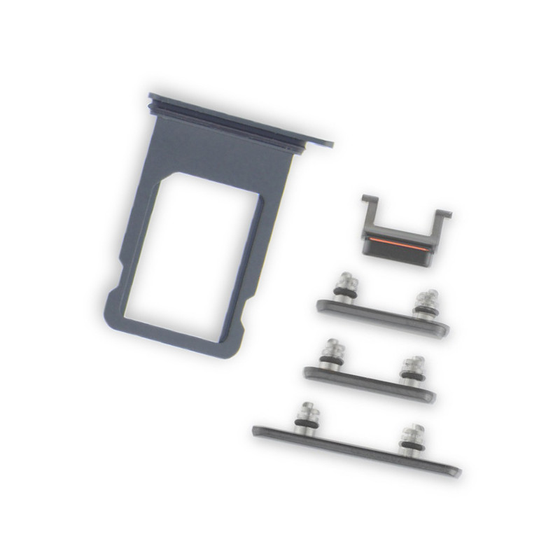iPhone X Silver Case Button Set + SIM Card Tray