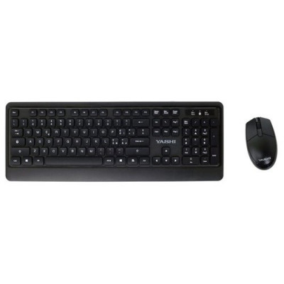Yashi Professional Multimedia Soft Keyboard & Mouse Wireless KIT Black - MY537