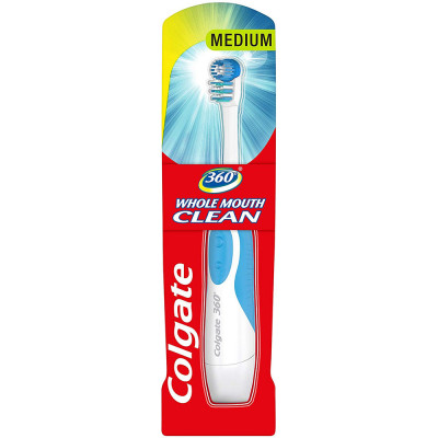 Colgate Powered Toothbrush 360 Floss-Tip 5X with Tongue Cleaner - Blue