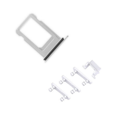 iPhone 7 Silver Case Button Set + SIM Card Tray