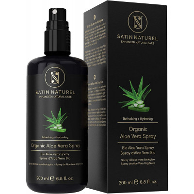 Aloe Vera Organic Spray - Body Moisturizing Spray 200ml Bottle - Aloe Vera Gel Effective as After Sun Cream - Face Skin and Hair