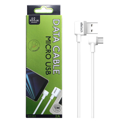 1m EllieTech 90 Degree Micro USB Cable White 2A High-Speed Android Charger Cable Compatible with Samsung Galaxy S7/S6/S5 J5/J3, 