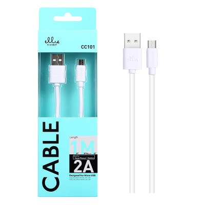 1m EllieTech Micro USB Cable White 2A High-Speed Android Charger Cable Compatible with Samsung Galaxy S7/S6/S5 J5/J3, Sony, LG, 