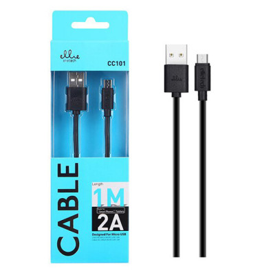1m EllieTech Micro USB Cable Black 2A High-Speed Android Charger Cable Compatible with Samsung Galaxy S7/S6/S5 J5/J3, Sony, LG, 