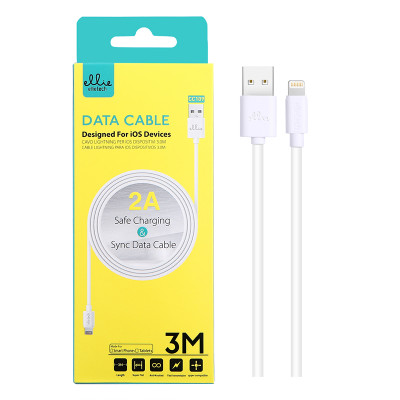 3m EllieTech iPhone Charger Cable White 2A High-Speed Compatible with iPhone 12/11/X/XS/XS Max/XR/8/8 Plus/7/7 Plus/6s/6s Plus/6