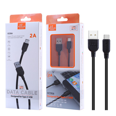 1m EllieTech USB-C Charger Cable Black 2A support Quick Charge High-Speed Compatible with Samsung Galaxy S10 S10+ S20 S20+ S21 S