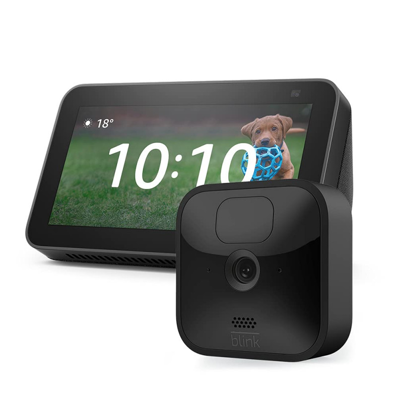 Echo Show 5 (2nd generation, Charcoal) + Blink Outdoor HD security camera (1-Camera System)