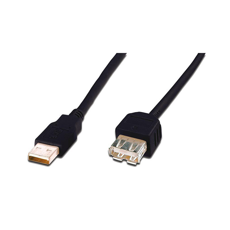 Digitus 1.8m USB 2.0 Extension Cable Black