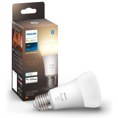 Philips Hue White Single Bulb E27 LED, with Bluetooth, Works with Alexa and Google Assistant