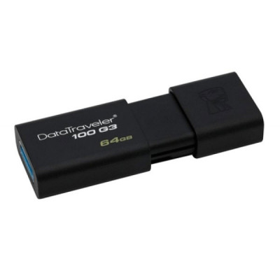 Kingston DT100G3/64GB DataTraveler 100 G3 USB 3.0, 3.1 Flash Drive, 64 GB, Black