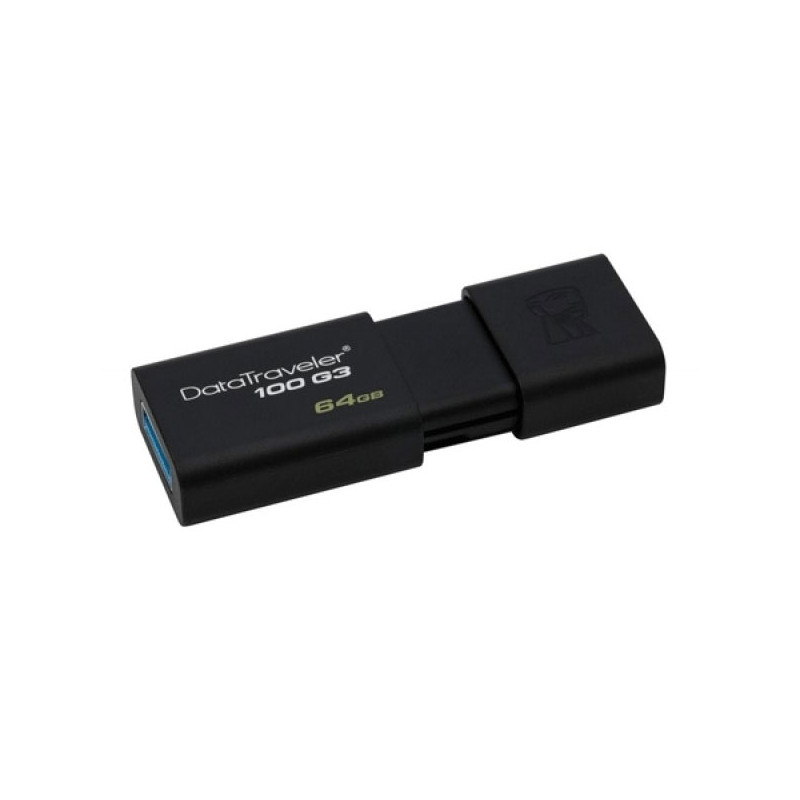 Kingston DT100G3/64GB DataTraveler 100 G3 USB 3.0, 3.1 Flash Drive, 64 GB, Black