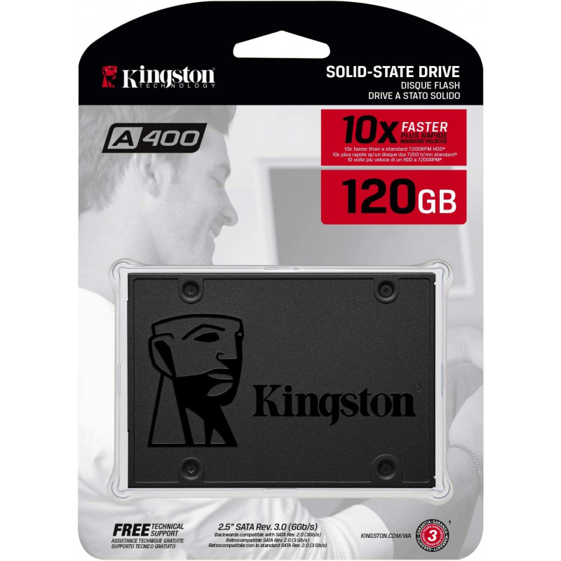 Kingston SSD A400 Solid State Drive (2.5 Inch SATA 3), 120 GB