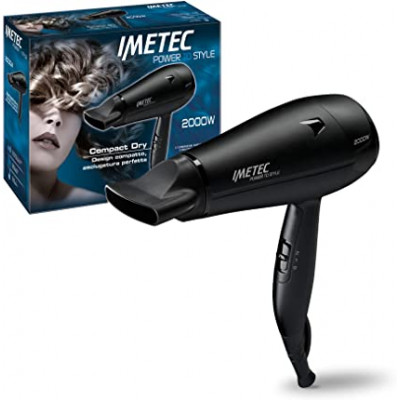 Imetec Power To Style C19 2000 Hair Dryer 2000 W Adjustable Nozzle Compact Design Quick Drying 2 Fan and Temperature Settings