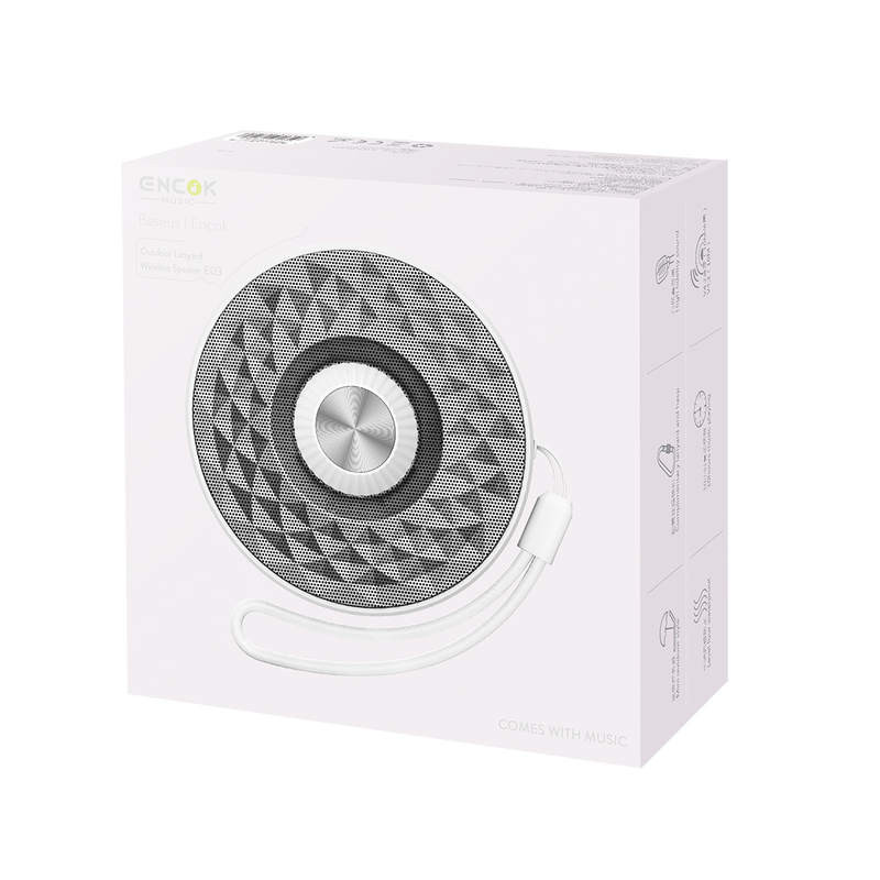 Baseus Speaker Bluetooth Lanyard E03 Outdoor Silver-White