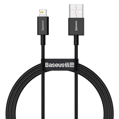 1m Baseus Lightning Superior Series Cable Fast Charging 2.4A Black