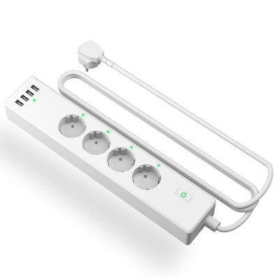 Meross Smart Power Strip with 4 AC 4 USB Ports Wi-Fi Surge Protector Work with Alexa Google Assistant Group Control