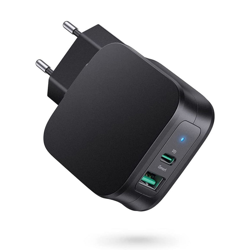 RavPower 30W USB-C Charger, PD 3.0 2-Port Compact Wall Charger, Compatible for iPhone 13/12/13 Pro / 13 Pro Max iPad
