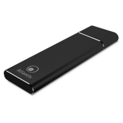 BOX ESTERNO ATLANTIS A06-M2-NVME-01 USB 3.1 tipo C per SSD di tipo M2.NVME dim: 80,60,42,30mm Alloggiamento in alluminio Nero