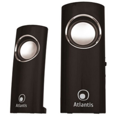 CASSE ATLANTIS "Soundpower 340" 2.0 2W RMS, Elegante finitura high glossy Nero Lucido P003-C12-B